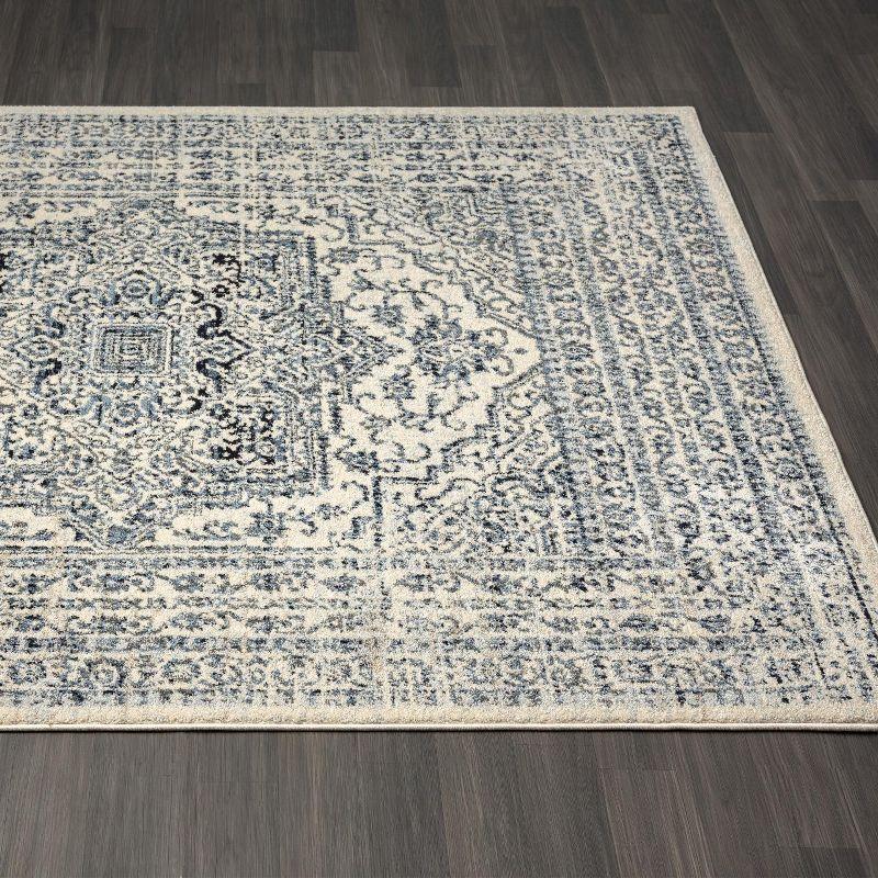 Ivory Moroccan Bohemian 6' x 9' Synthetic Area Rug