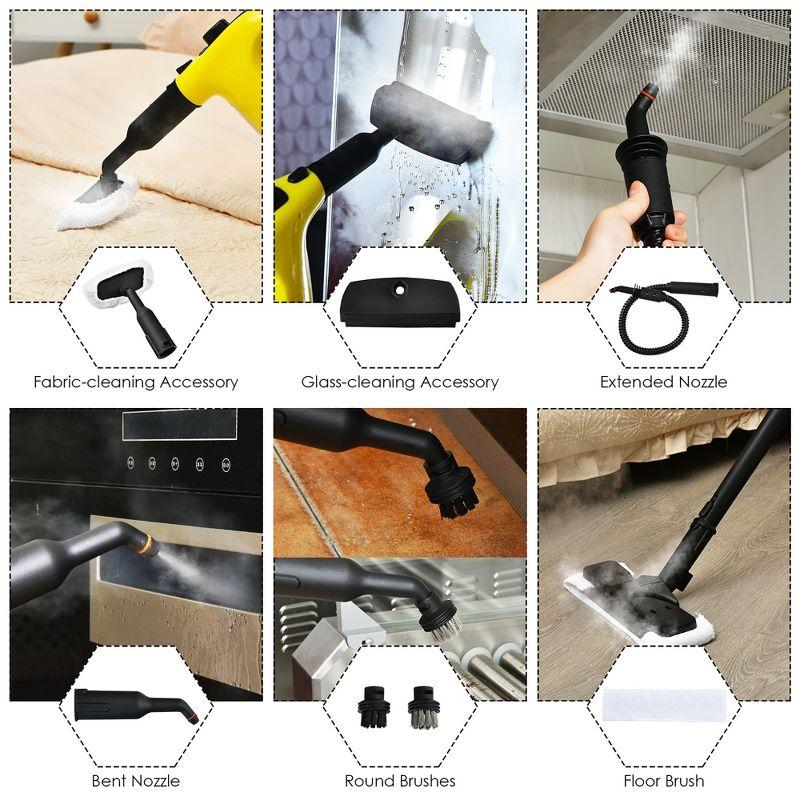 1400W Multipurpose Pressurized Steam Cleaner Mop W/ 17 Pieces Accessories Yellow