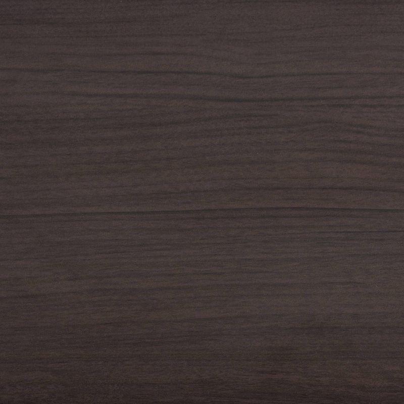 Cormac Wood and Metal 2 Door TV Stand for TVs up to 60" Dark Brown - Baxton Studio: Media Console with Cable Management