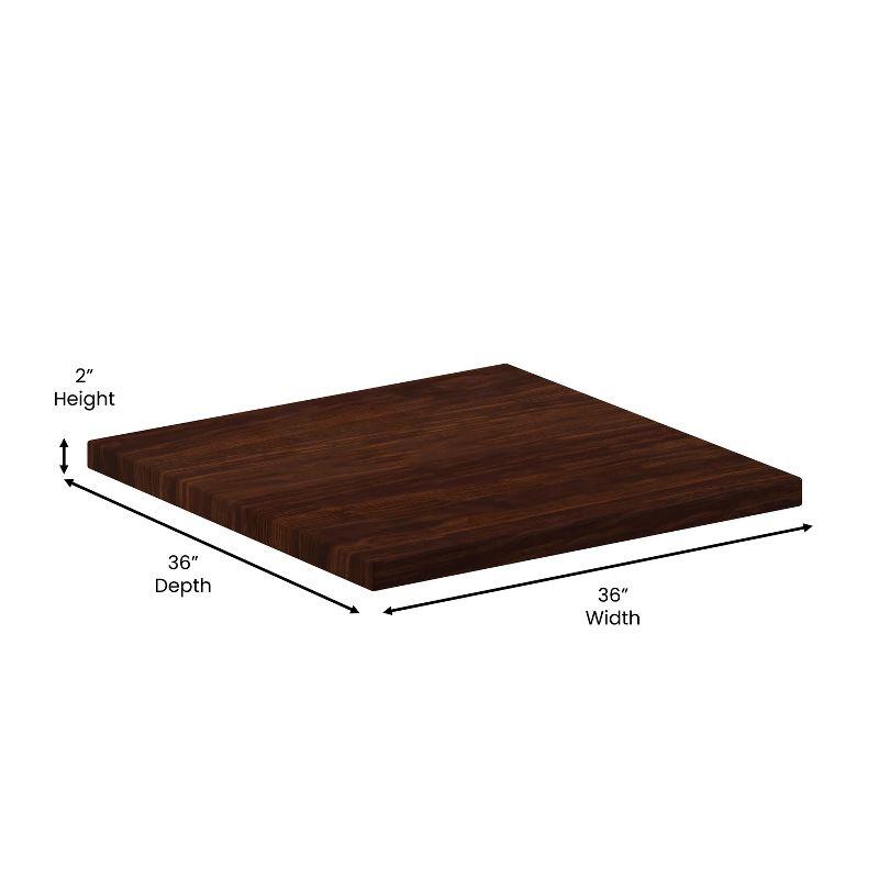 Flash Furniture 36'' Square High-Gloss Resin Table Top with 2'' Thick Drop-Lip