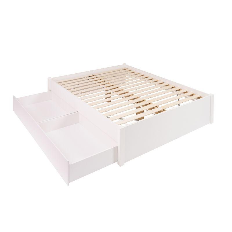 Queen Select 4 - Post Platform Bed with 2 Drawers White - Prepac