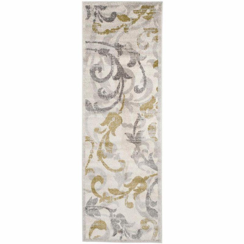 Amherst AMT428 Power Loomed Indoor Runner Rug - Ivory/Light Grey - 2'3"x9' - Safavieh