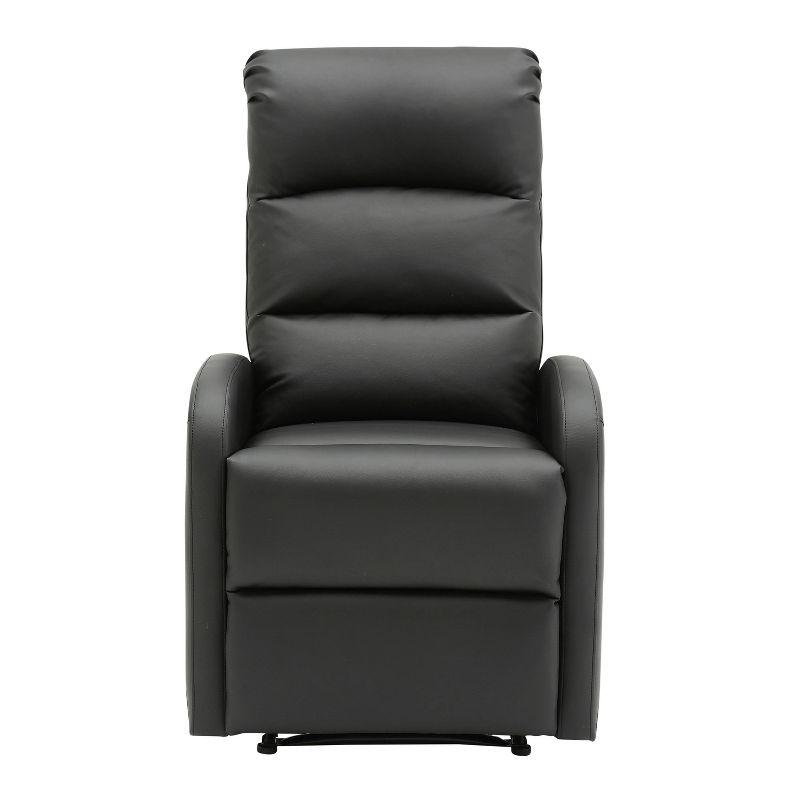 Dormi 24.5" Black Faux Leather Contemporary Recliner Chair