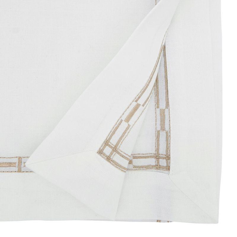Saro Elegant Embroidery Table Runner With Delicate Border Design