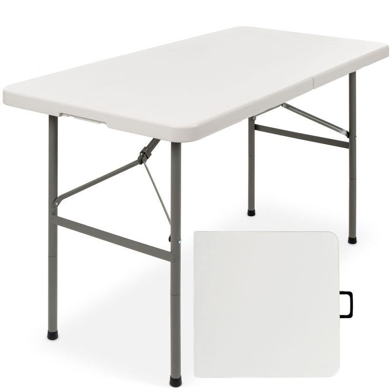 Best Choice Products Plastic Folding Table, Indoor Outdoor Heavy Duty Portable w/ Handle, Lock for Picnic