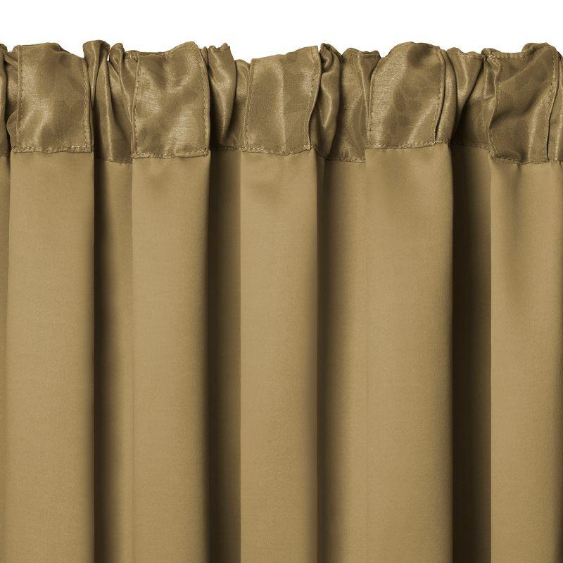 Antonia Blackout Window Curtain Panel - 52" x 95" - Antique Gold - Elrene Home Fashions