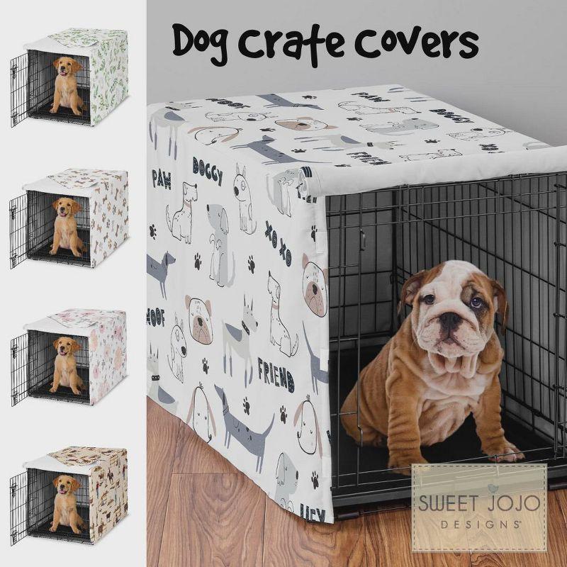Sweet Jojo Designs Dog Crate Kennel Cover 36in. Boho Floral Wildflower Black Blue and Orange
