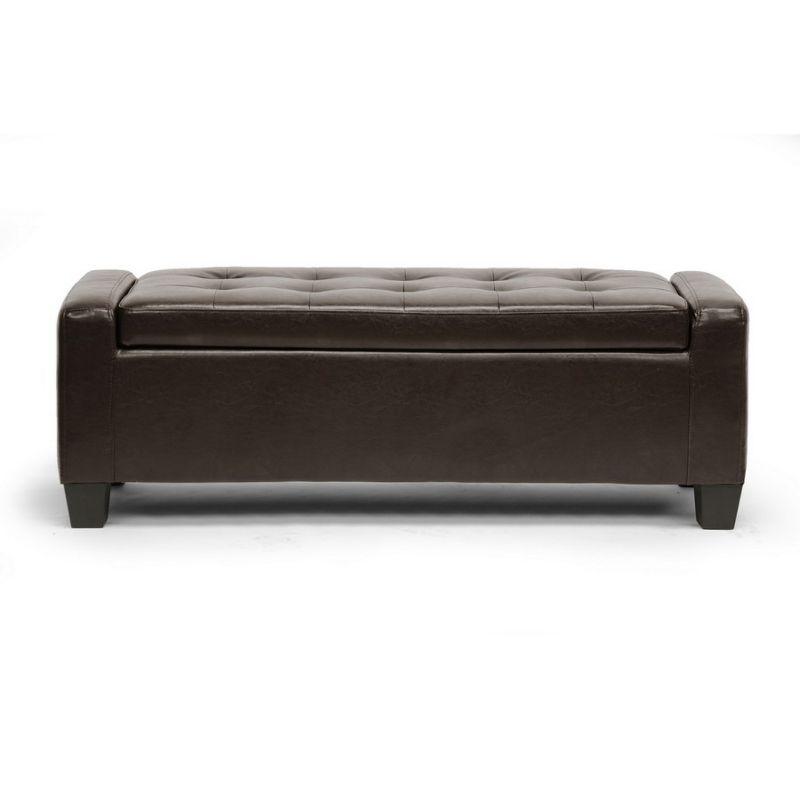 Manchester Ottoman Dark Brown - Baxton Studio: Modern Upholstered Bench, Wood Composite Frame, Spot Clean