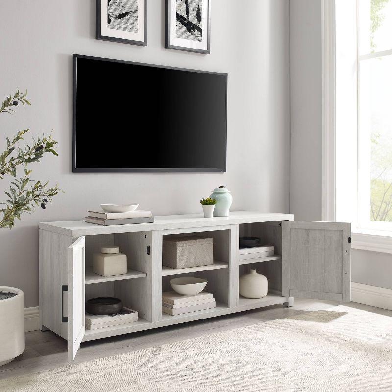 Gordon 64'' Whitewash Low-Profile TV Stand with Modern Farmhouse Design