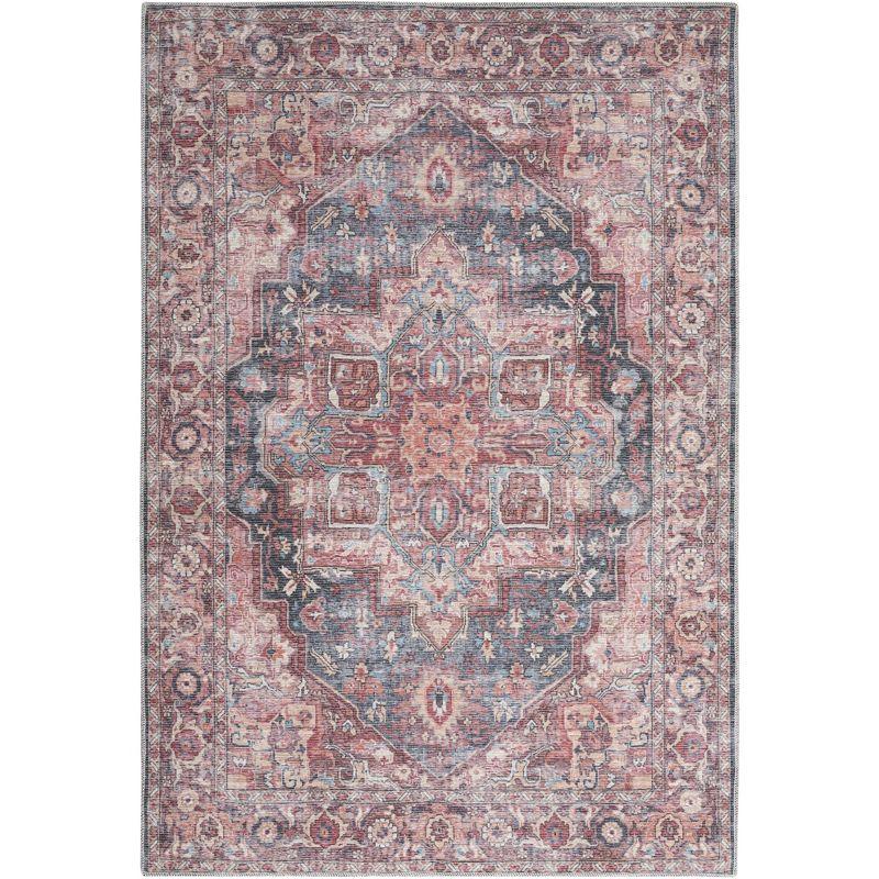 Multicolor Floral Cotton Chenille 5' x 7' Area Rug