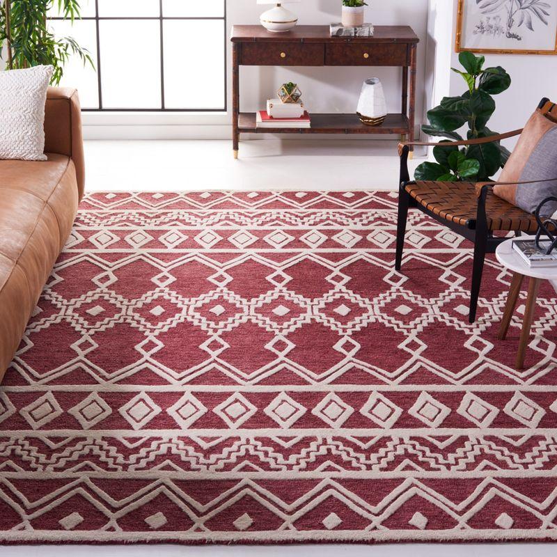 Abstract ABT851 Handmade Indoor Area Rug - Red/Ivory - 8'x10' - Safavieh