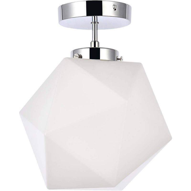 Elegant Lighting Lawrence 1 light chrome and white glass flush mount