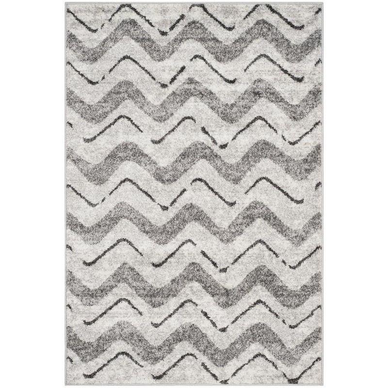 Adirondack ADR121 Power Loomed Area Rug - Silver/Charcoal - 4'x6' - Safavieh.
