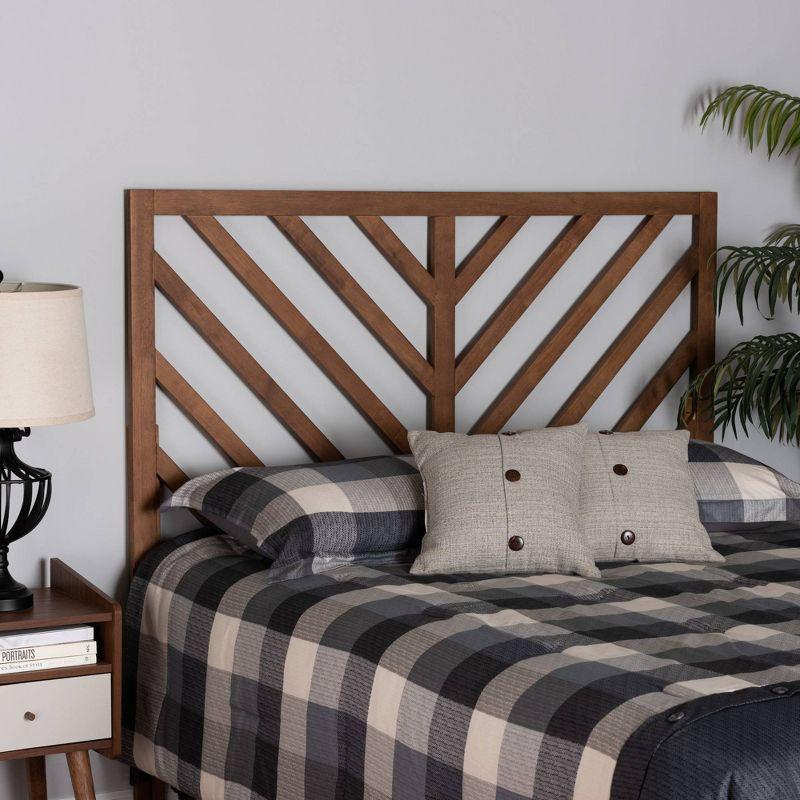 Queen Belisma Wood Headboard Ash Walnut - Baxton Studio