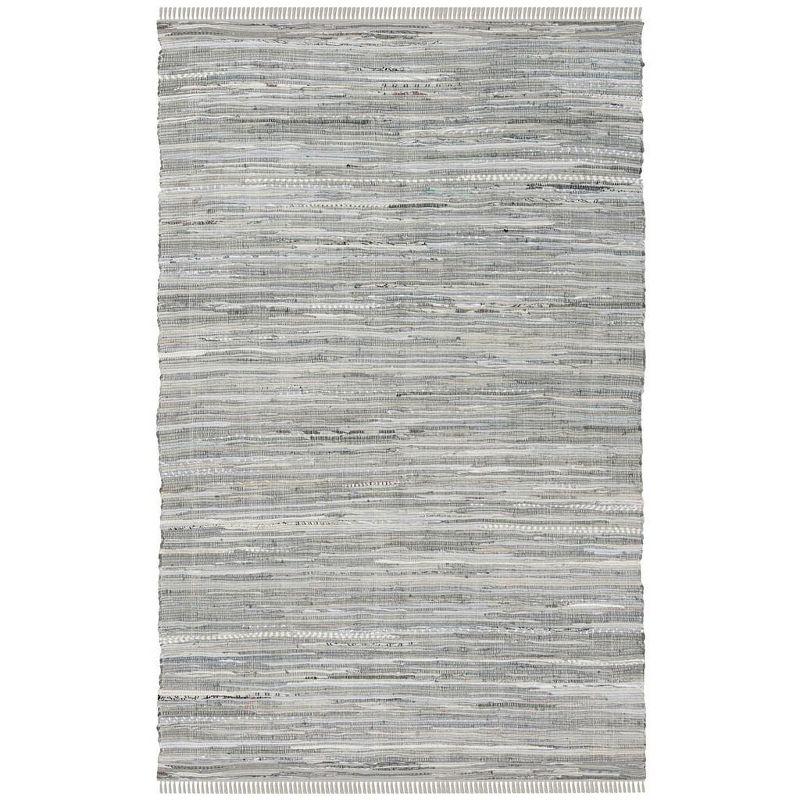Rag Rug RAR121 Hand Woven Indoor Area Rug - 6'x9' - Grey - Safavieh