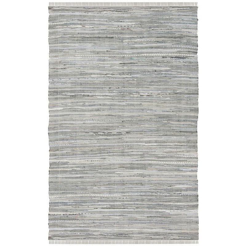 Rag Rug RAR121 Hand Woven Indoor Area Rug - Grey - 6'x9' - Safavieh.