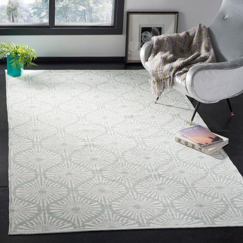 Coastal Breeze Light Green/Ivory Cotton Blend 3' x 5' Area Rug