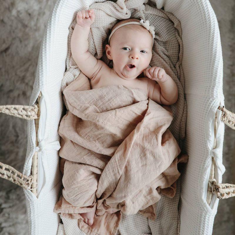 Mushie Muslin Swaddle Blanket Organic Cotton - Tradewinds