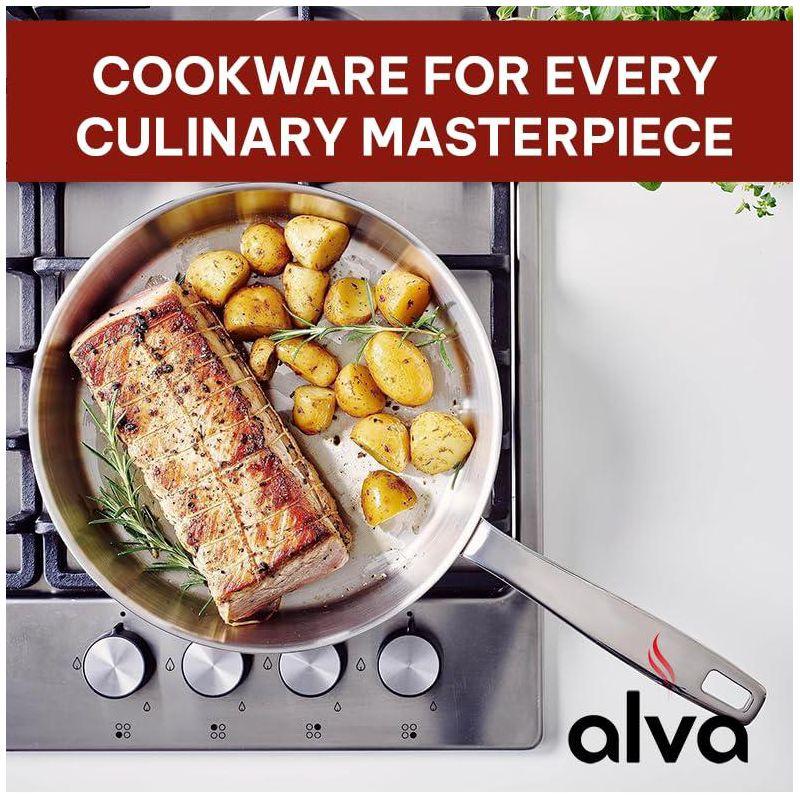 Alva Cookware Maestro 5-Ply Stainless Steel Frying Pan, Durable Induction Pan, Non Toxic Cookware, Stay Cool Handle