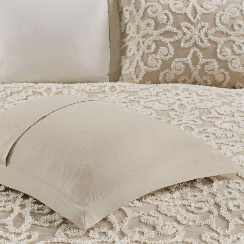 Emberly Tufted 100% Cotton Sateen Coverlet Set in Farmhouse Style