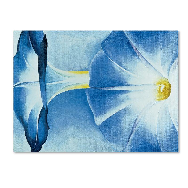 Trademark Fine Art -Georgia O'Keefe 'Blue Morning Glories' Canvas Art