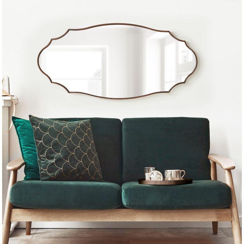 Kate and Laurel Leanna Scalloped Oval Wall Mirror, 20x42, Bronze