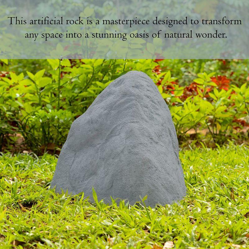 Naliyah Decorative Outdoor Weather-Resistant Monument-Shaped Faux Fiberglass Rock in Granite Gray