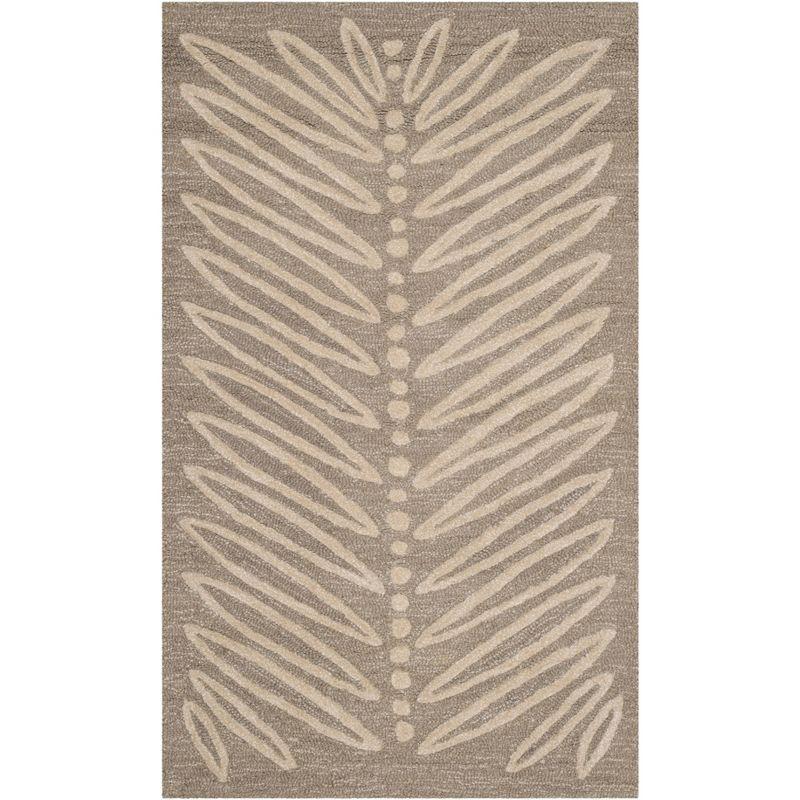 Martha Stewart Chevron Leaves - MSR3612 - Indoor Hand Tufted Accent Rugs - Chamois Beige - 2'6"x4'3"