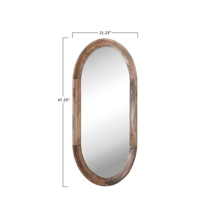 Storied Home Oval Wood Framed Wall Mirror Natural