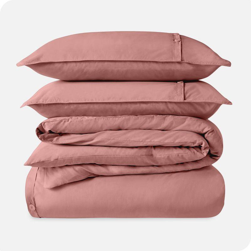 Dusty Rose Organic Cotton Full/Queen Percale Duvet Cover Set