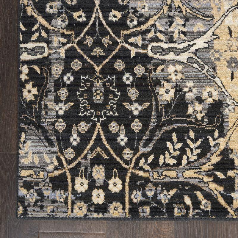 Loom-Woven Luxe Majestic Black Wool Blend 8' x 10' Area Rug