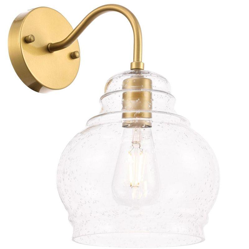 Elegant Lighting Pierce 1 light Brass and Clear seeded glass wall sconce