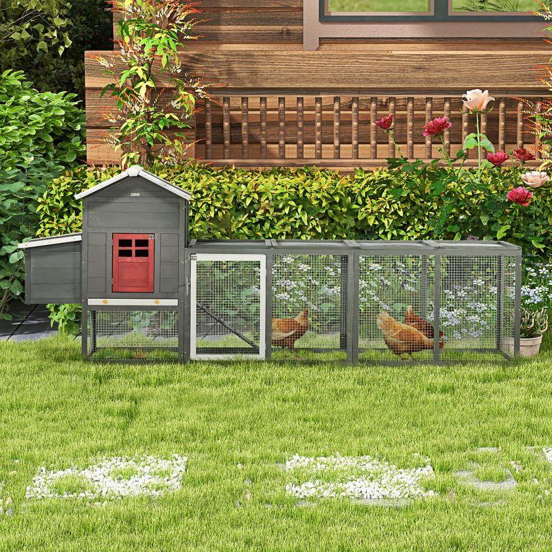 PawHut Extra Large Run Included Chicken Coop with Removable Tray