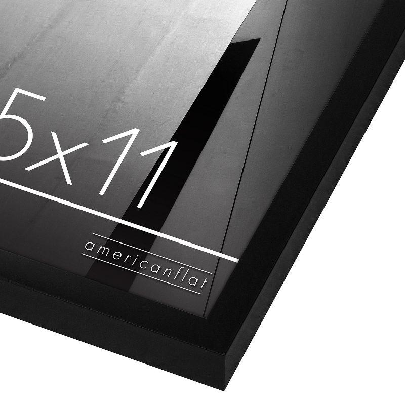 Americanflat 8.5x11 Picture Frame with Shatter-Resistant Glass - Streamline Collection - Thin Border Photo Frame for Wall - Black