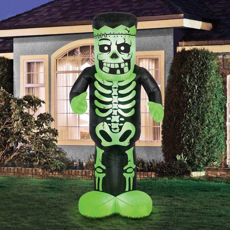 Occasions 7' INFLATABLE SKELETON MONSTER, 3 ft Tall, Multicolored