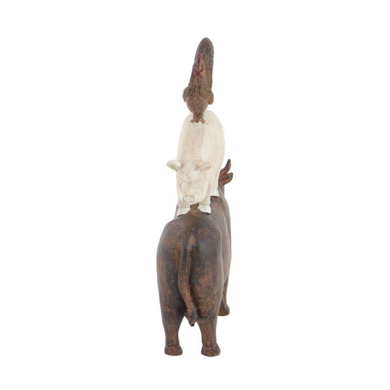 Olivia & May Amazing Animals Stack Sculpture 11"x14": Resin Farm Animal Figurines, Indoor Decorative Object