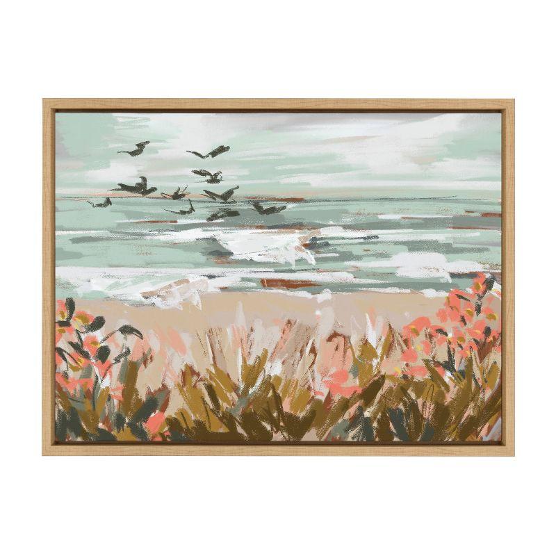 18" x 24" Sylvie Landscape 09 Beach Framed Canvas by Annie Quigley - Kate & Laurel