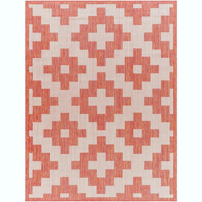 Spivey Global Dark Coral 5'3" x 7' Wool Area Rug