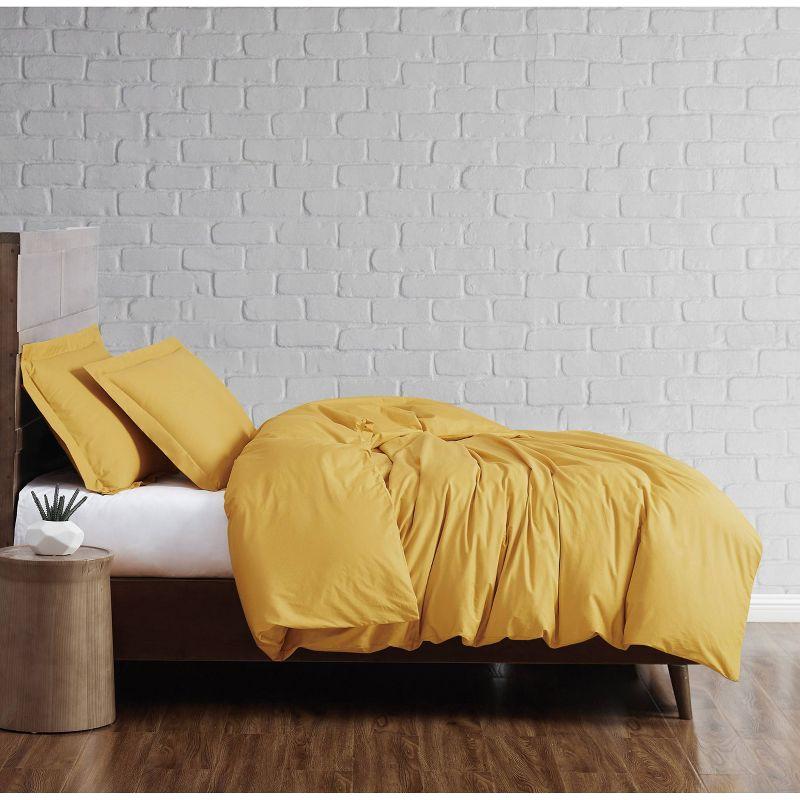 Mustard Yellow King Cotton Duvet Cover Set