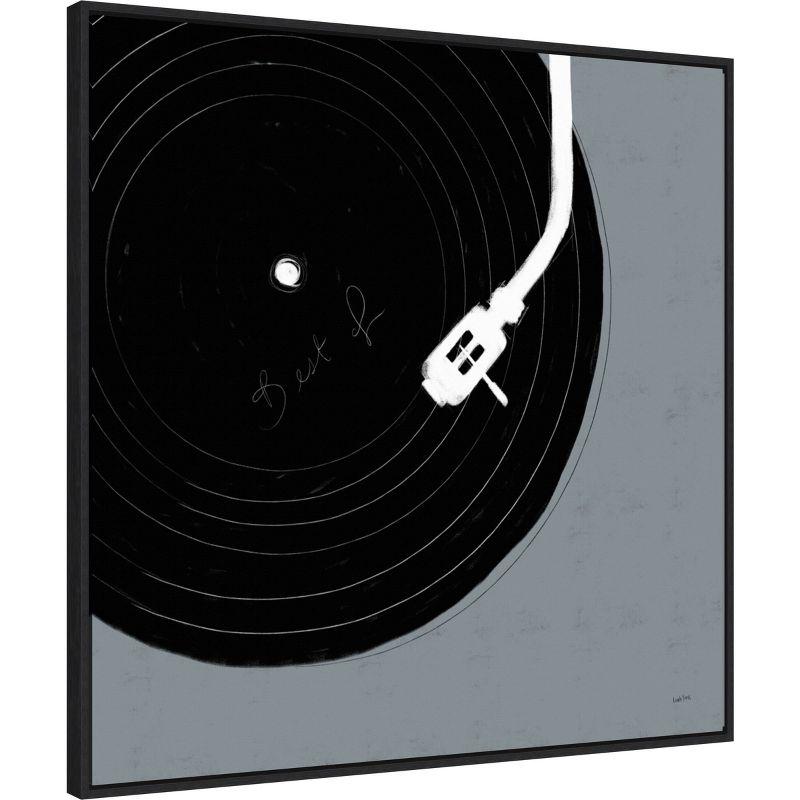 30" x 30" Musical Abstract II Record by Leah York Framed Canvas Wall Art Print - Amanti Art: Modern Lithograph, Polystyrene Frame