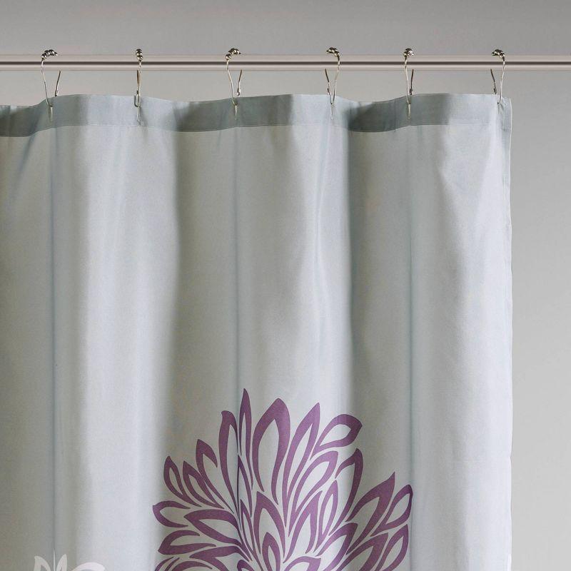 Calla Printed Floral Shower Curtain Purple