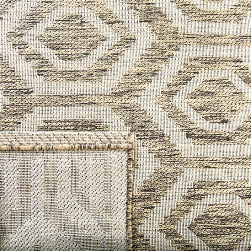 Courtyard CY6902 Power Loomed Indoor and Outdoor Area Rug - Brown/Bone - 6'7"x9'6" - Safavieh