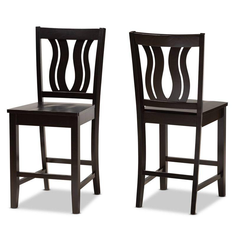 Fenton Dark Brown Wood Adjustable Counter Stools, Set of 2