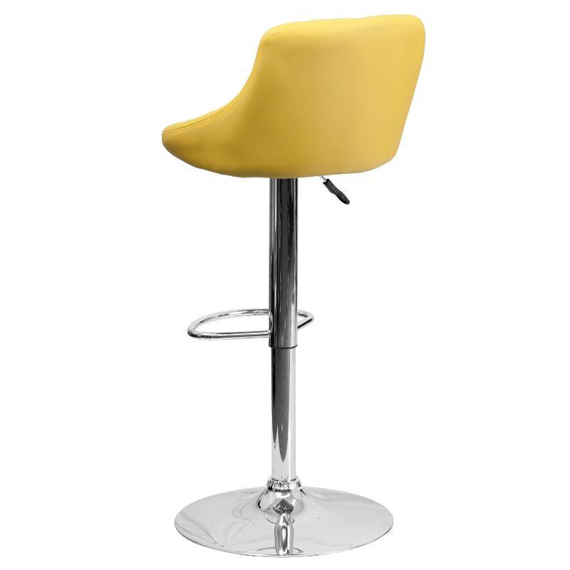 Flash Furniture Contemporary Vinyl Bucket Seat Adjustable Height Barstool with Diamond Pattern Back and Chrome Base