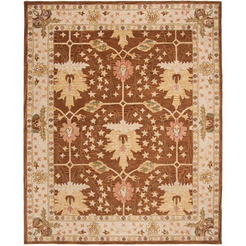 Anatolia Brown and Beige 8' x 10' Hand Tufted Wool Area Rug