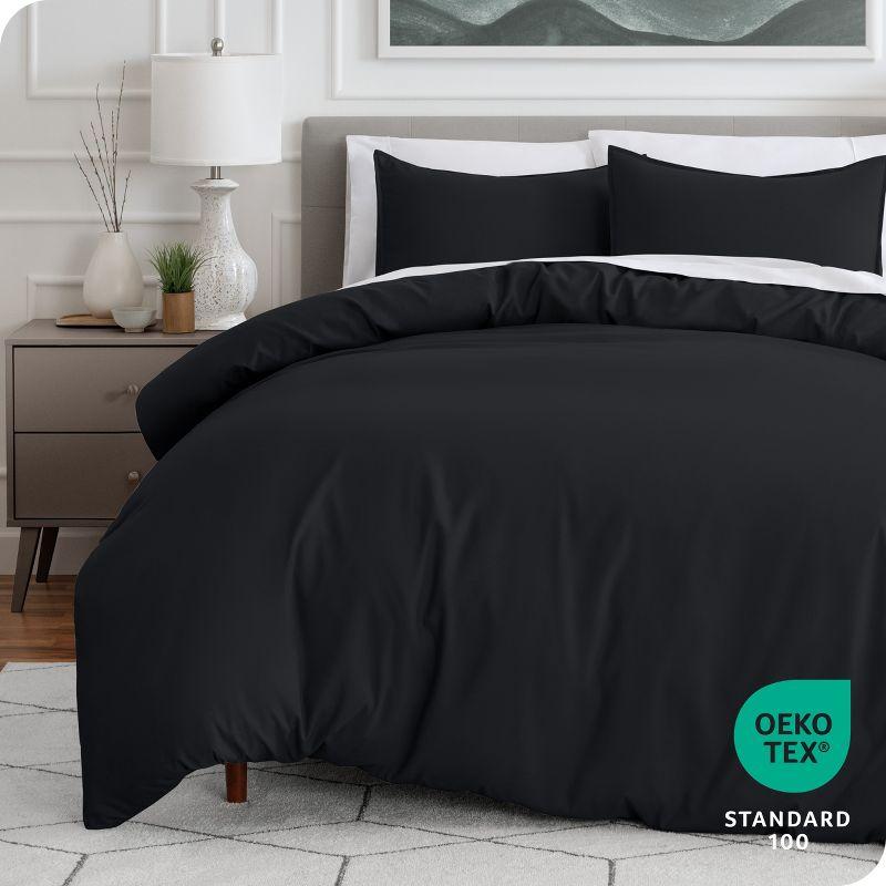 Full Black Double Brushed Duvet Cover Set by Bare Home