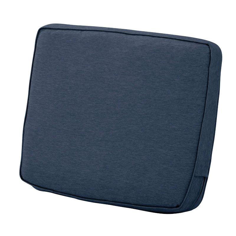 Heather Indigo Blue Water-Resistant Patio Lounge Back Cushion