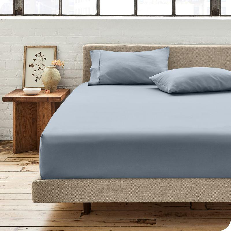 Bare Home 260 Thread Count Organic Cotton Percale Fitted Sheet
