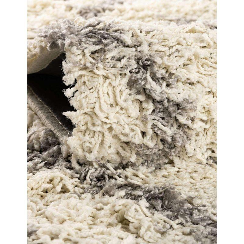 Unique Loom 6' 0 x 9' 0 Rectangle Trellis Shag Ivory Area Rug