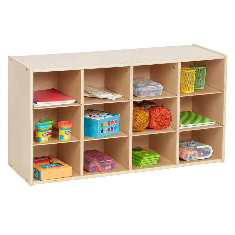 ECR4Kids Streamline 12 Cubby Tray Storage Cabinet, 3x4